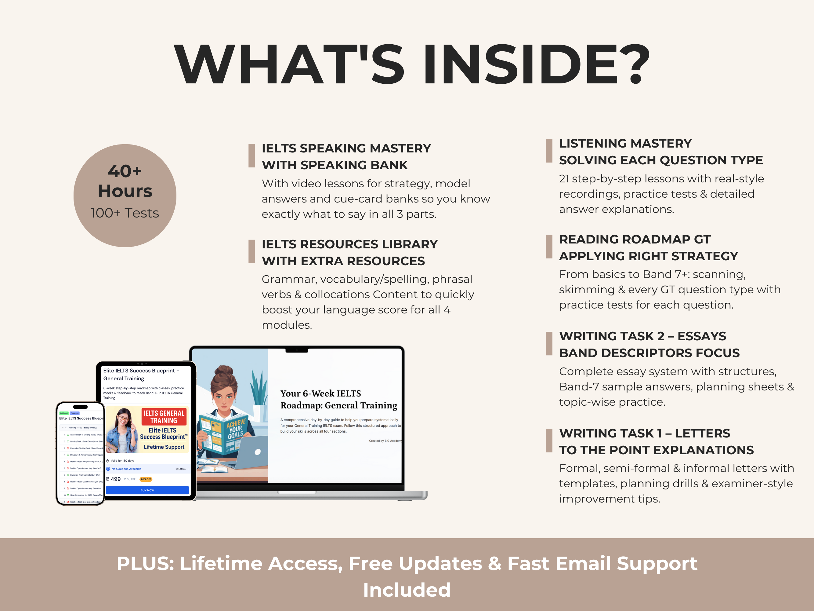 Product packaging with text detailing features and benefits, including a laptop and smartphone.